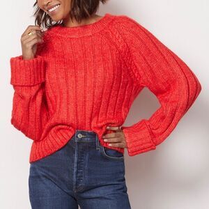 Evereve Hailey Crewneck Chunky Knit Sweater Size XL